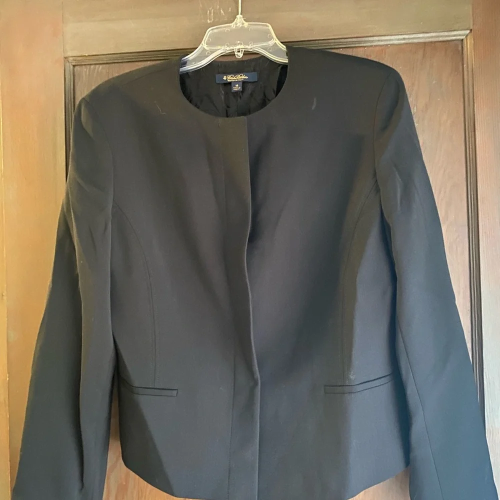 Brooks Brothers Black Italian Wool Women’s Pantsuit Size 14. - Picture 2 of 9